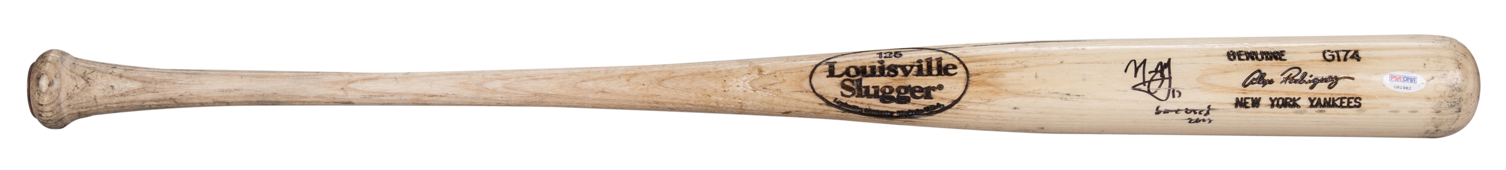2012 Manny Machado Game Used and Signed AROD Louisville Slugger G174 Model Bat (PSA/DNA)